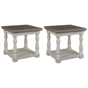 Havalance 2 End Tables, Gray/White