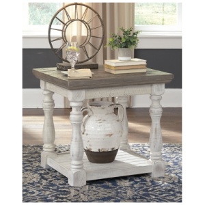 Havalance End Table, Gray/White