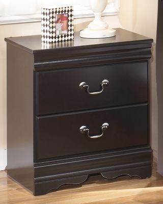 Huey Vineyard 21" 2 Drawer Nightstand, Black