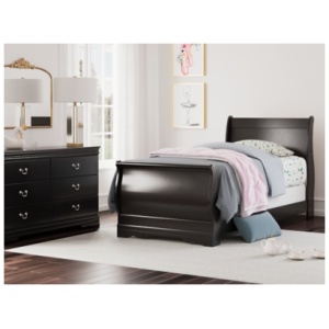 Huey Vineyard Twin Sleigh Bed, Black