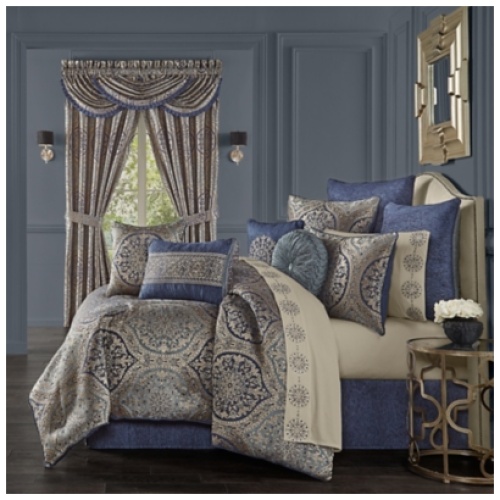 J. Queen New York Botticelli 4-Piece King Comforter Set, Navy