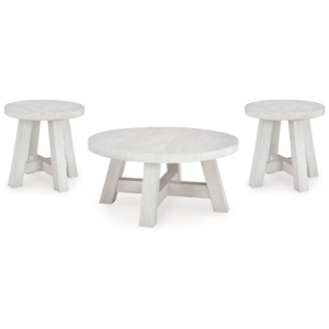 Jallison Coffee Table with 2 End Tables, Off White
