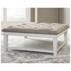 Kanwyn Upholstered Ottoman Coffee Table, Whitewash