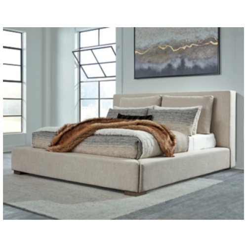 Langford King Upholstered Bed, Light Grayish Brown