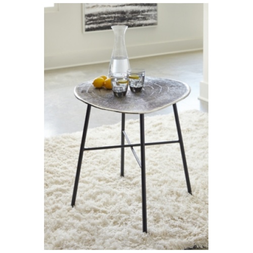 Laverford End Table, Chrome/Black