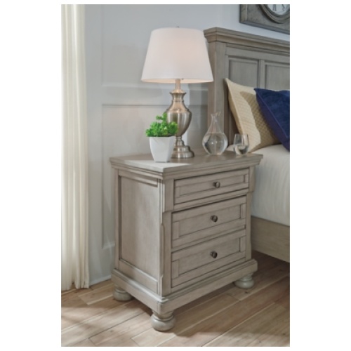 Lettner 29" 2 Drawer Nightstand, Light Gray