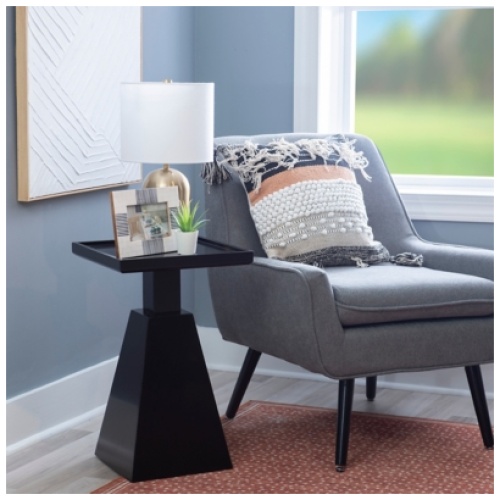 Linon Cannon Side Table, Black
