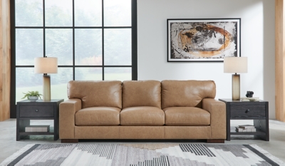 Lombardia Leather Sofa Leather, Tumbleweed