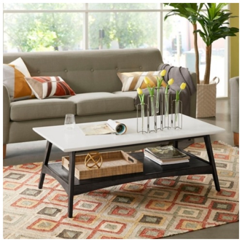 Madison Park Parker Coffee Table, Off White/Black