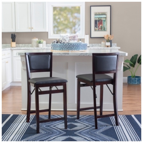 Marley Folding Counter Height Bar Stool , Espresso