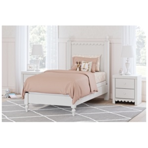 Mollviney Twin Panel Bed, White