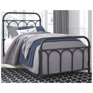Nashburg Twin Metal Bed, Black