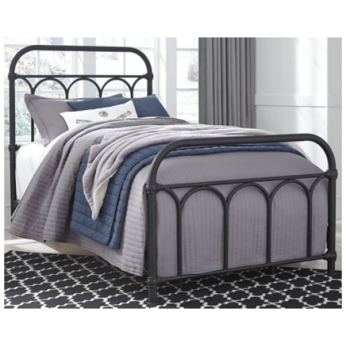 Nashburg Twin Metal Bed, Black