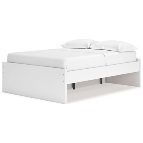 Onita Full Platform Bed with 1 Side Storage, White