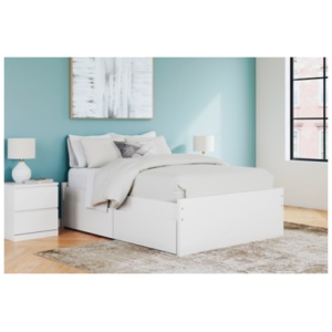 Onita Full Platform Bed with 2 Side Storage, White