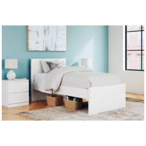 Onita Twin Panel Platform Bed, White