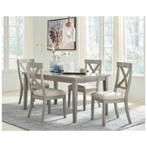 Parellen Dining Table and 4 Chairs, Gray