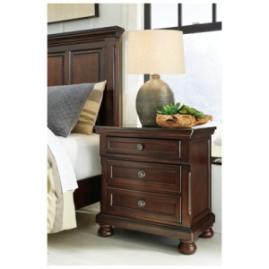 Porter 29" 2 Drawer Nightstand, Rustic Brown