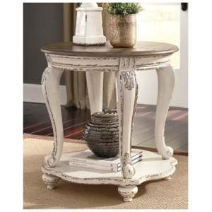 Realyn End Table, White/Brown