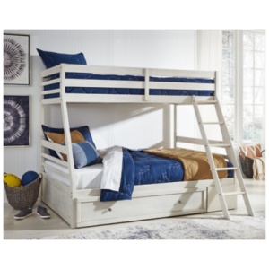 Robbinsdale Twin over Full Bunk Bed with 1 Storage Drawer, Antique White