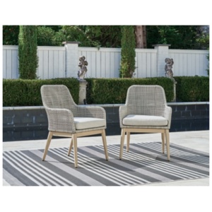 Seton Creek Outdoor Dining Arm Chair (Set of 2), Gray