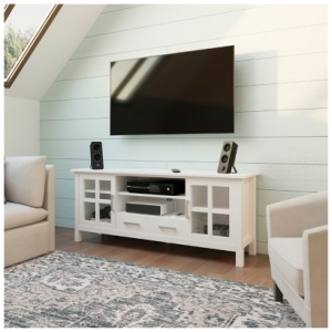 Simpli Home Kitchener 60" TV Media Stand, White