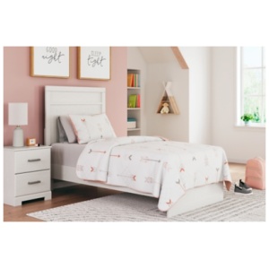 Stelsie Twin Panel Bed, White