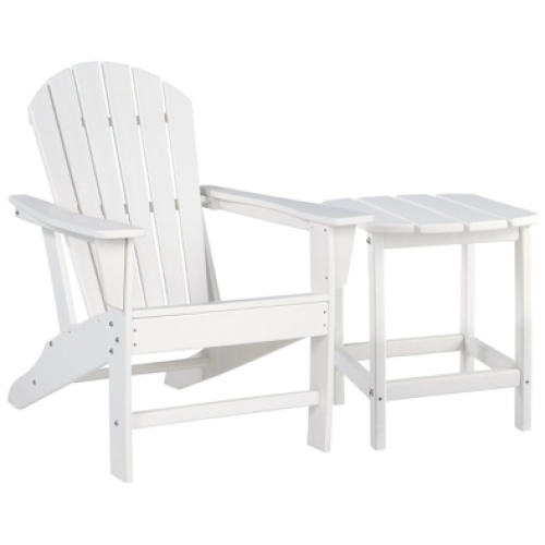Sundown Treasure Outdoor Chair with End Table, White