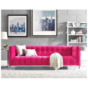 TOV Bea Pink Velvet Sofa