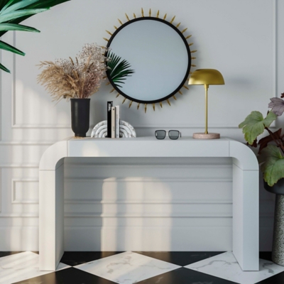 TOV Hump Black Console Table, White