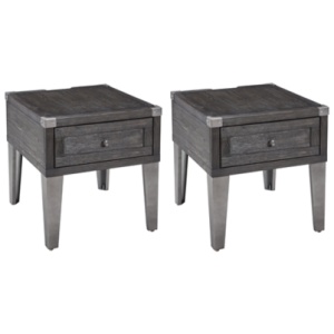 Todoe 2 End Tables, Dark Gray