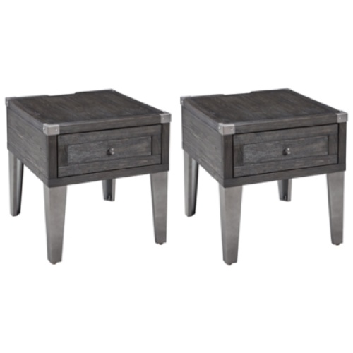 Todoe 2 End Tables, Dark Gray