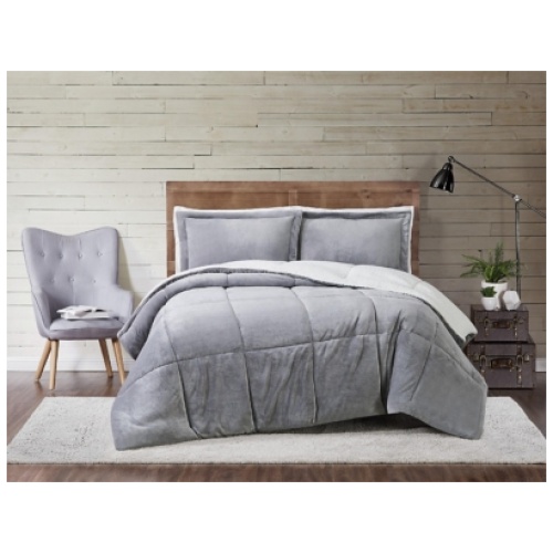 Truly Soft Cuddle Warmth Comforter Set, Gray