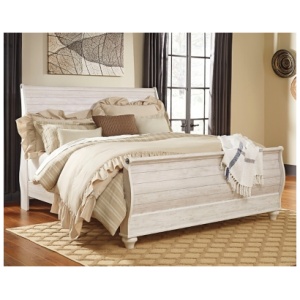 Willowton King Sleigh Bed, Whitewash