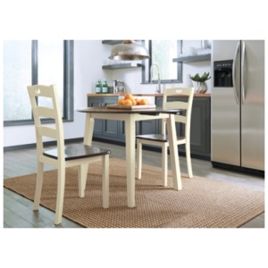 Woodanville Dining Table and 2 Chairs, Cream/Brown