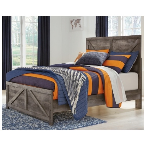 Wynnlow Full Crossbuck Panel Bed, Gray