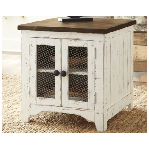 Wystfield End Table, White/Brown