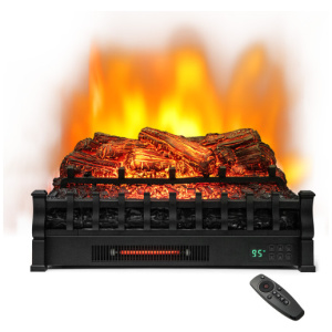26 Inches Infrared Quartz Electric Fireplace with Realistic Pinewood Ember Bed