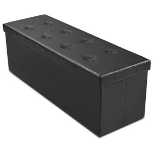 45 Inches Large Folding Ottoman Storage Seat-Black