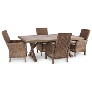 Beachcroft Outdoor Dining Table and 4 Chairs, Beige