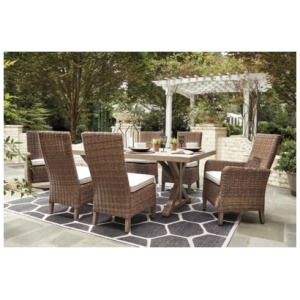 Beachcroft Outdoor Dining Table and 6 Chairs, Beige