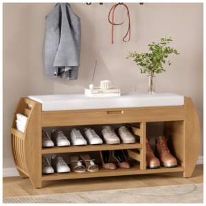 Dovelina Tresy Storage Bench Ottoman, Natural