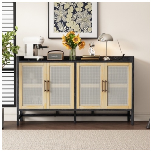 Dovelina Trexms Rustic Sideboard, Black