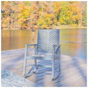 JONATHAN Y Ned Outdoor Rocking Chair, Gray