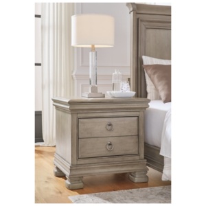 Lexorne 28" 3 Drawer Charging Nightstand, Gray