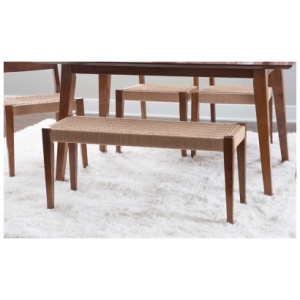 Linon 14" Farren Dining Bench, Brown