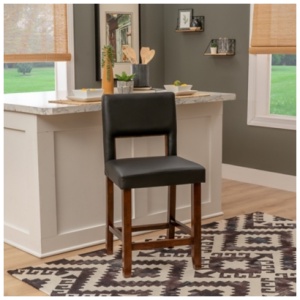 Linon Vega Counter Height Bar Stool, Black