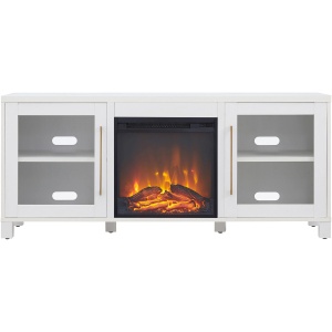 Maria TV Stand with Log Fireplace Insert