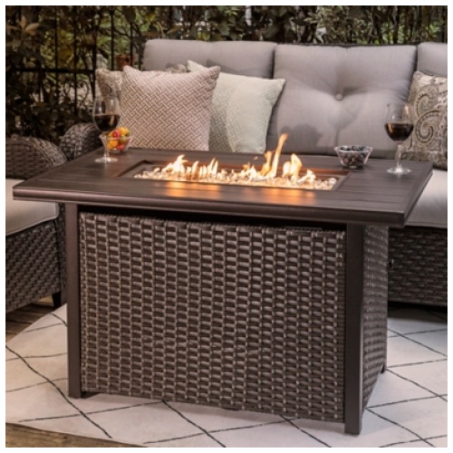 Nuu Garden Outdoor 43" Fire Pit Table, Brown