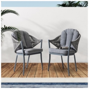 Nuu Garden Outdoor Conversation Chairs (Set of 2), Gray